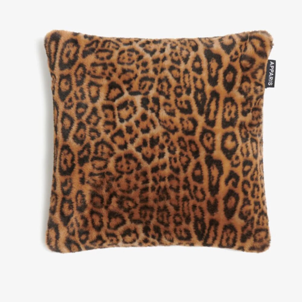 Apparis Brady Double Sided PLUCHE™ Throw Pillow Faux Fur Leopard Print